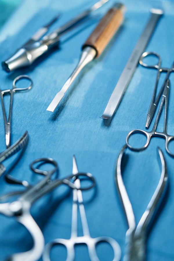Sterile oral-surgery instruments prepared on a clinical tray